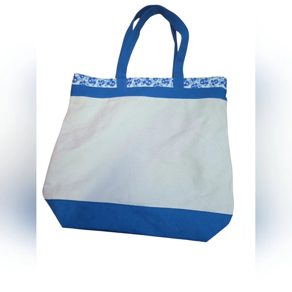 Disney Parks Mickey‎ Mouse Welcome Home Tote Bag Blue Canvas - Picture 2 of 7
